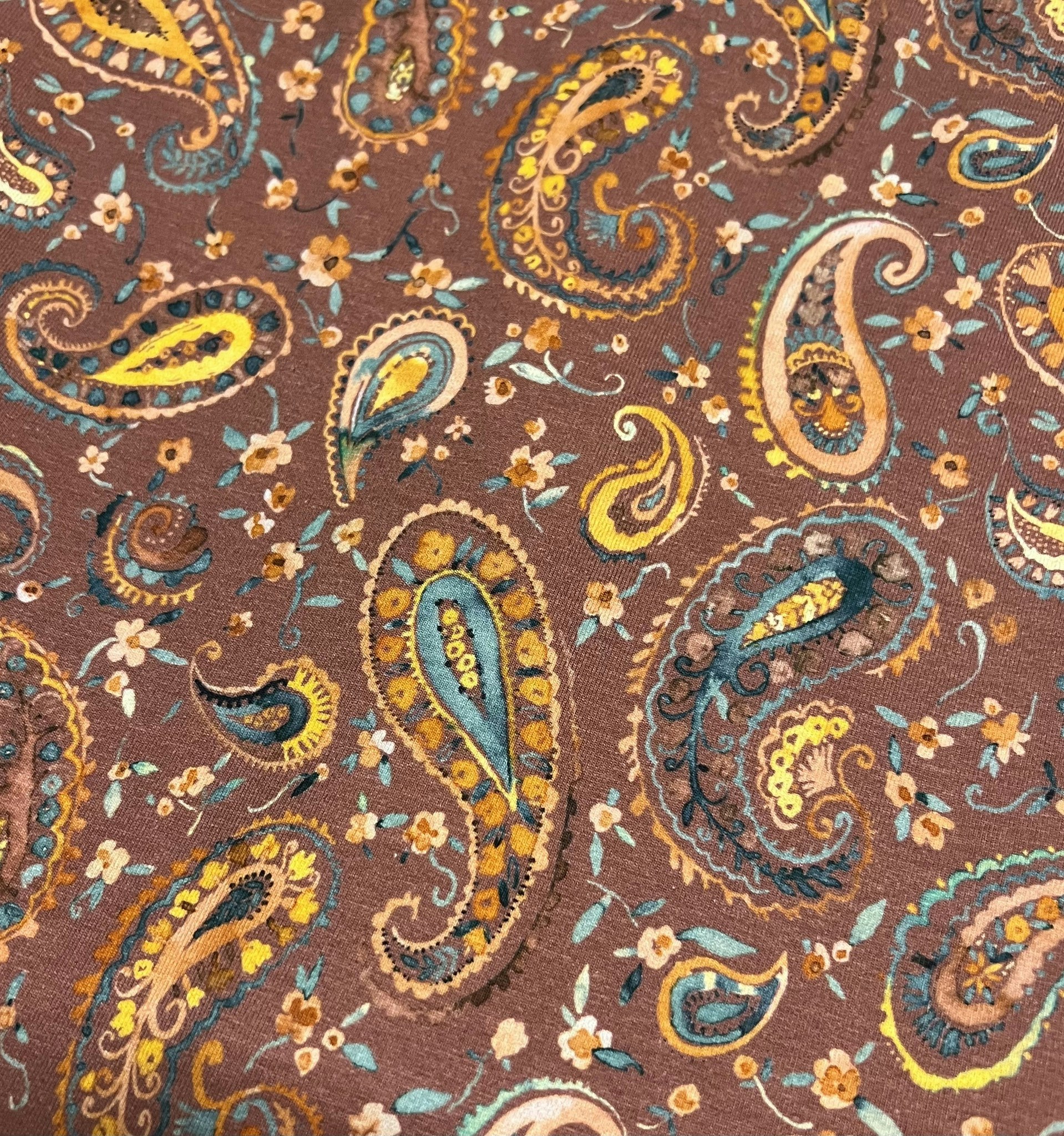 Paisley terracotta jersey