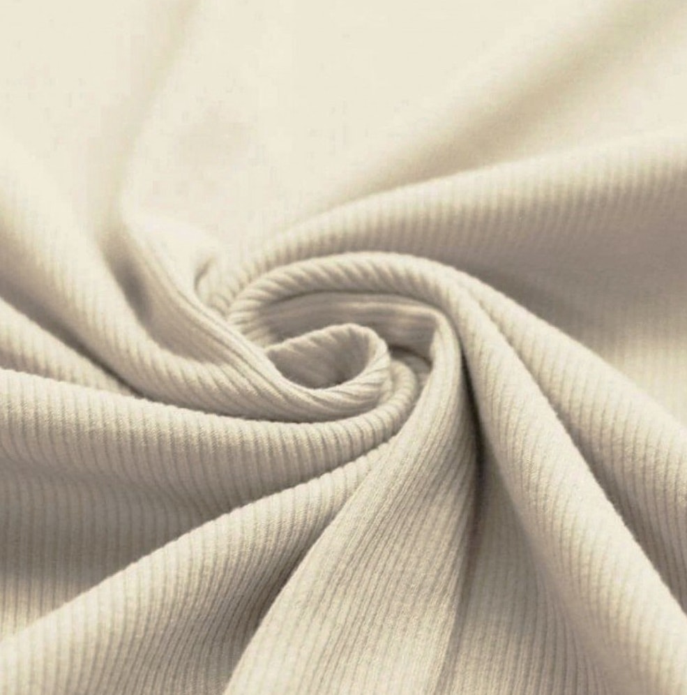 Ribbjersey natural beige