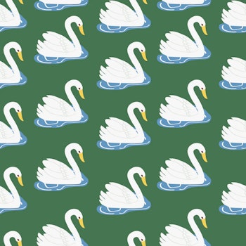 OD- Swans in tealish green