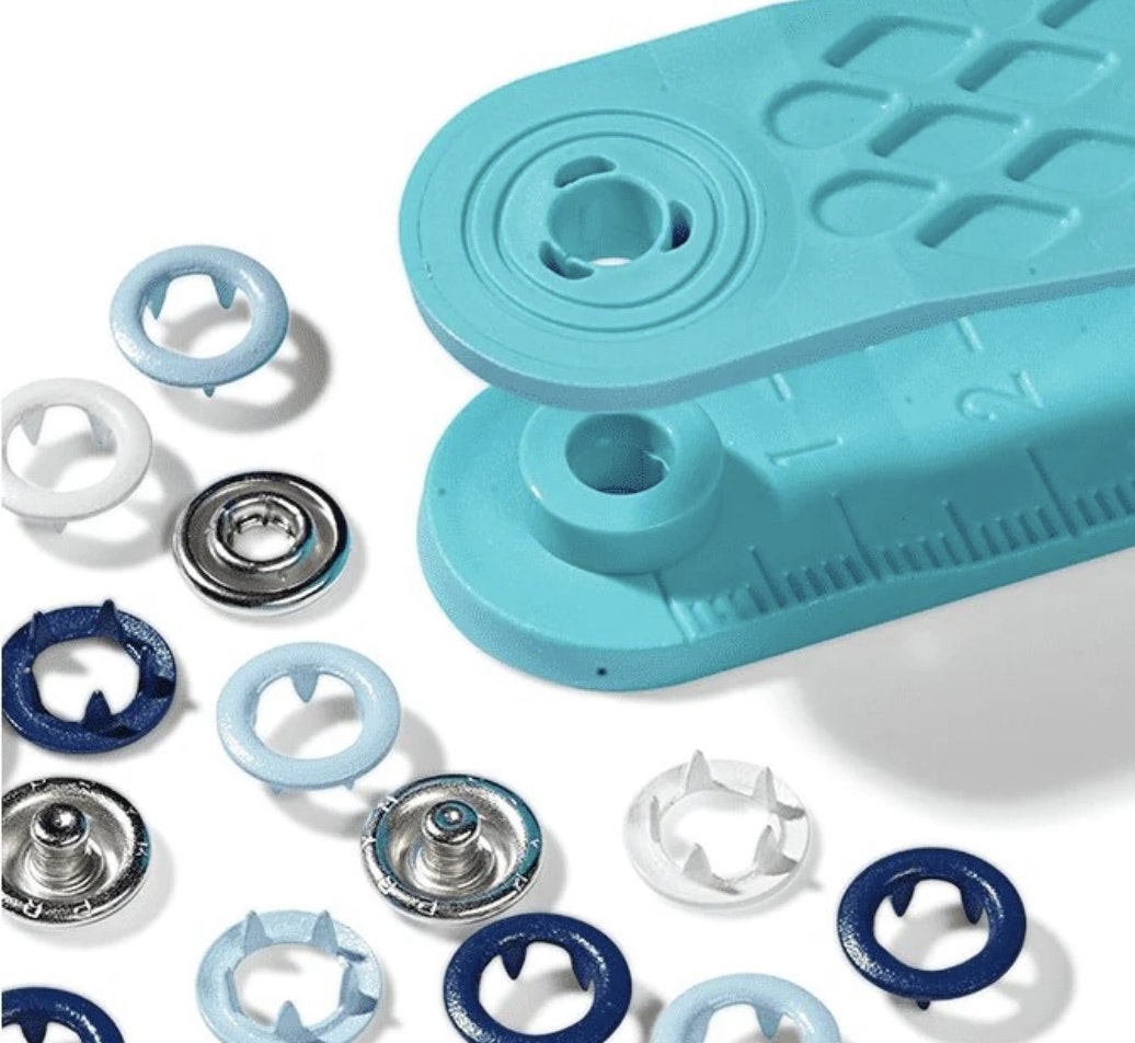 Prym Love trykknapper hvite/blå 8 mm