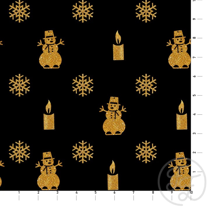 OD- Snowmen and candles gold