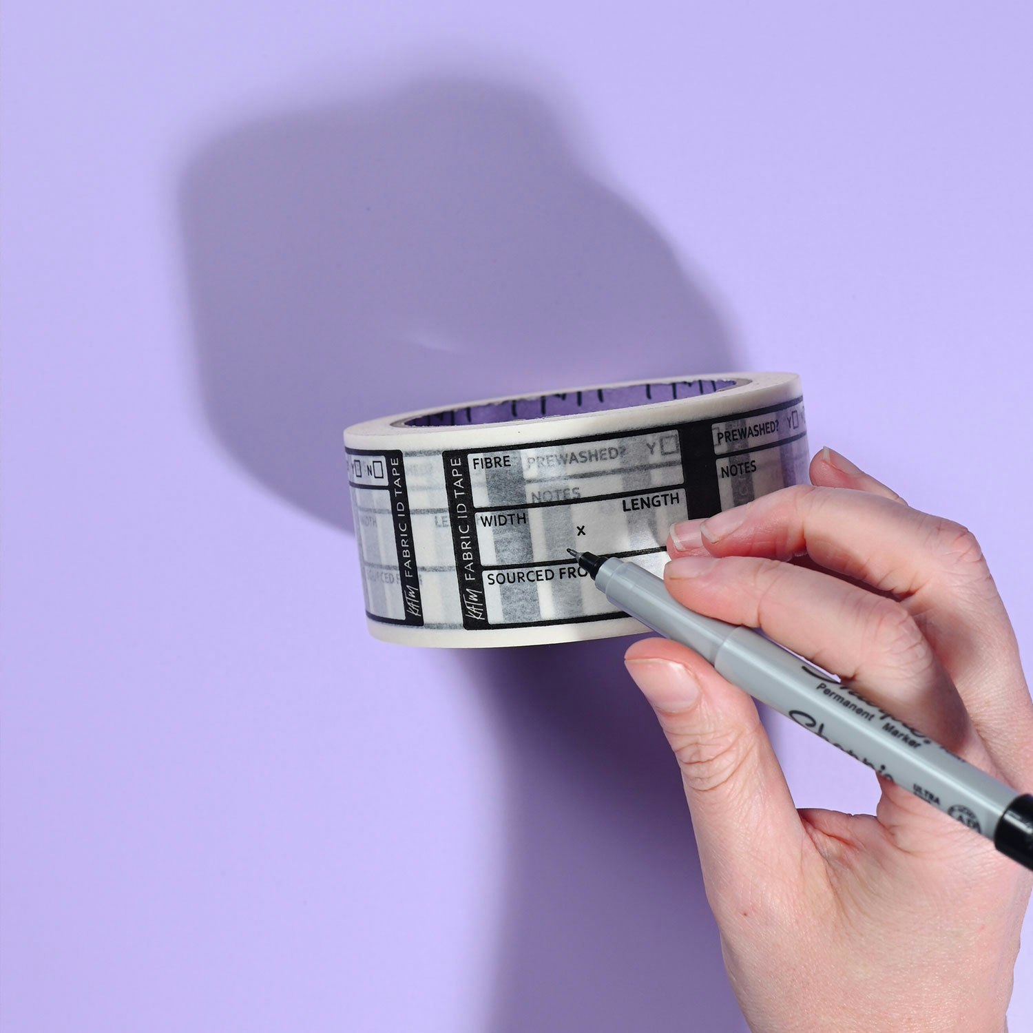 KATM fabric ID tape, markering for stoff
