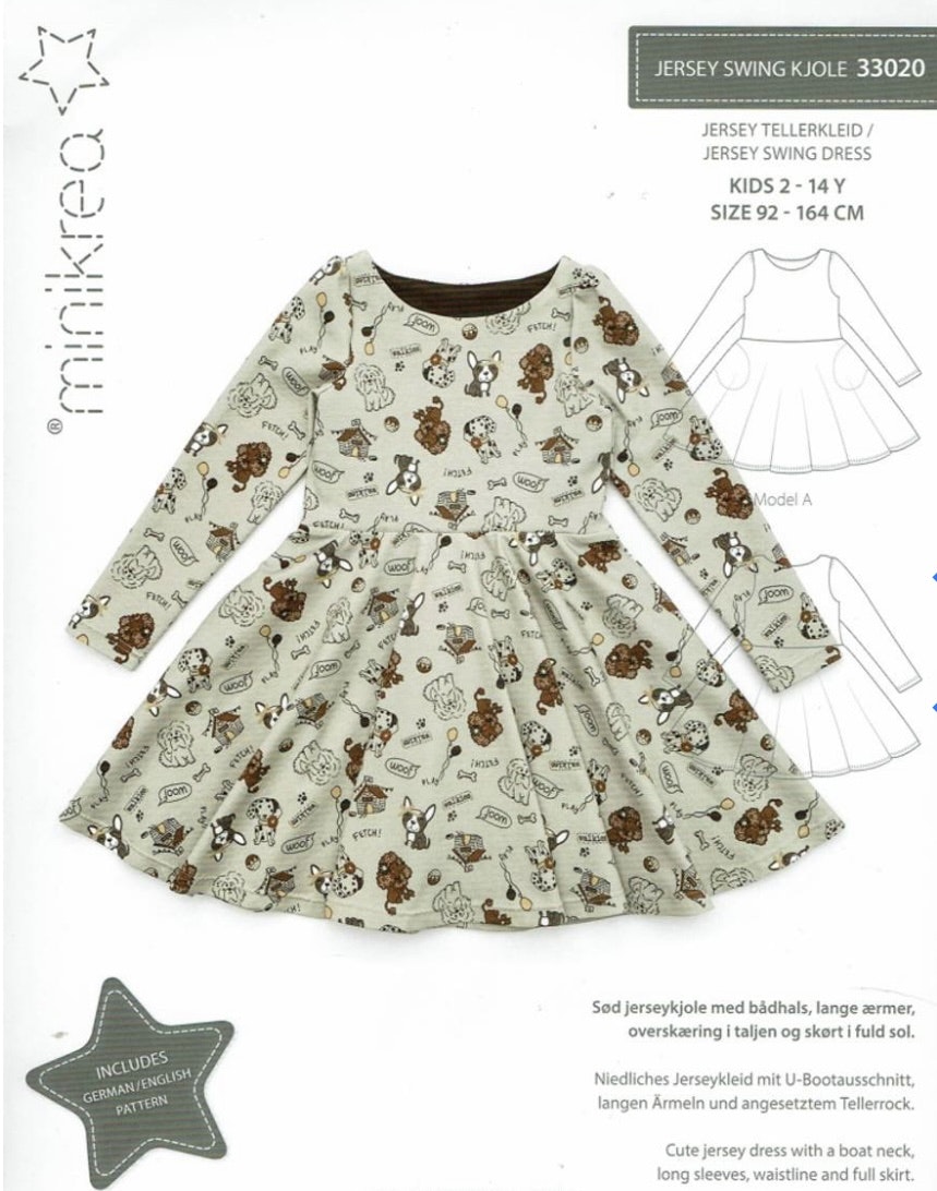 Minikrea jersey swing kjole