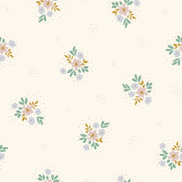 OD- Flowers in dots blue & green