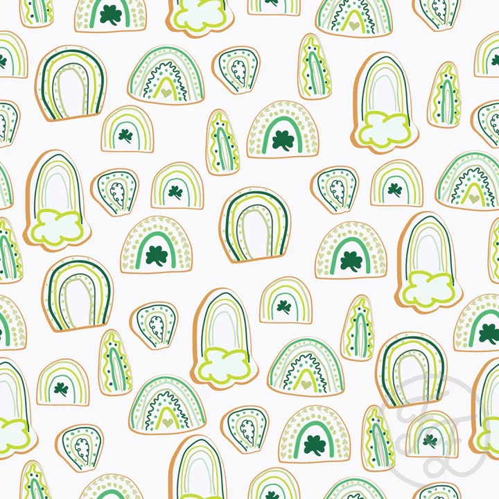 OD- St Patrick day rainbow cookies in White