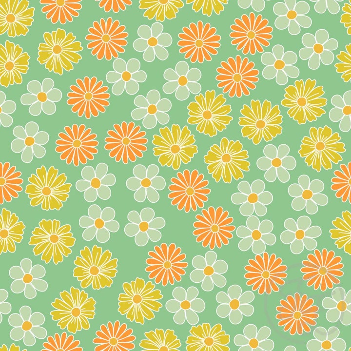 OD- Flowers in Light Moss Green