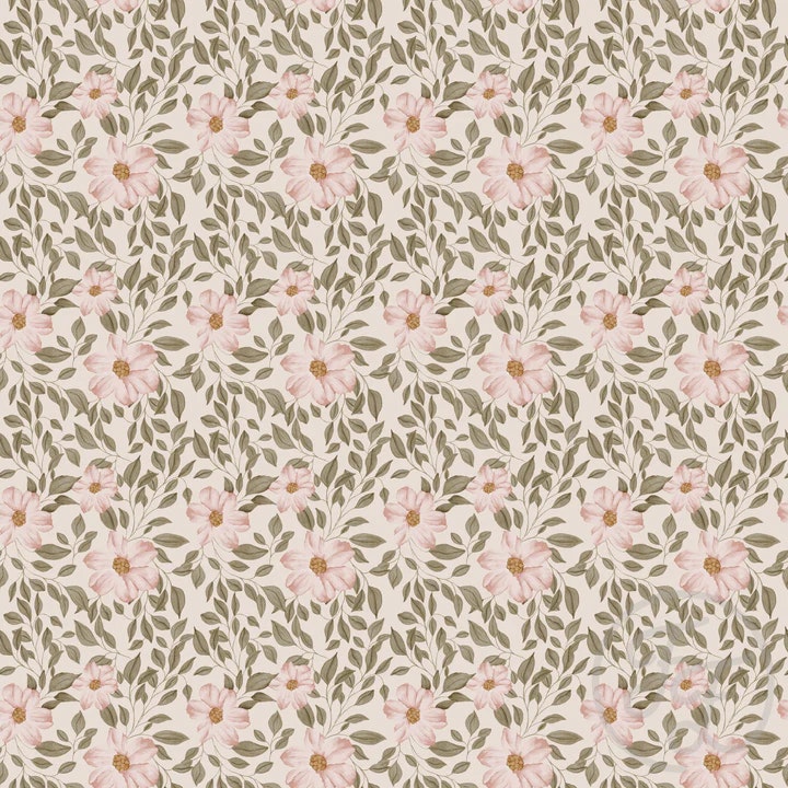 OD- Peach Flowers Small Cream