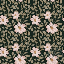 OD-  Peach Flowers Dark Green