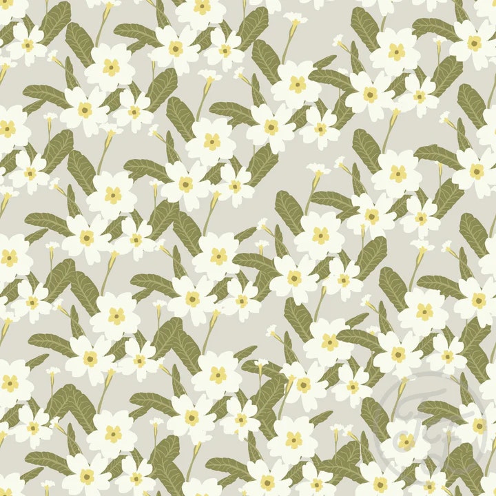 OD- Primeroses Flower in Light Grey
