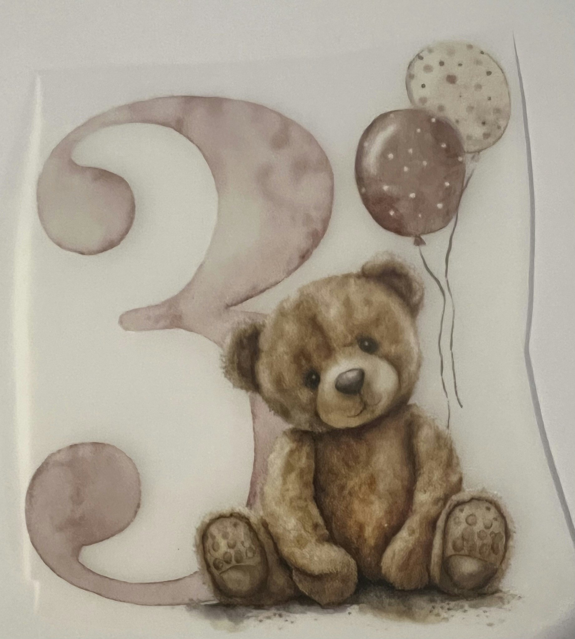 Strykemerker bursdag brun bamse 3 år