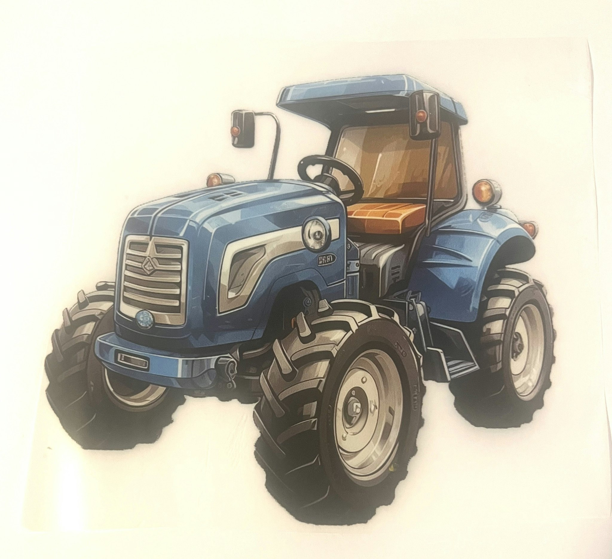Strykemerke shiny traktor blå