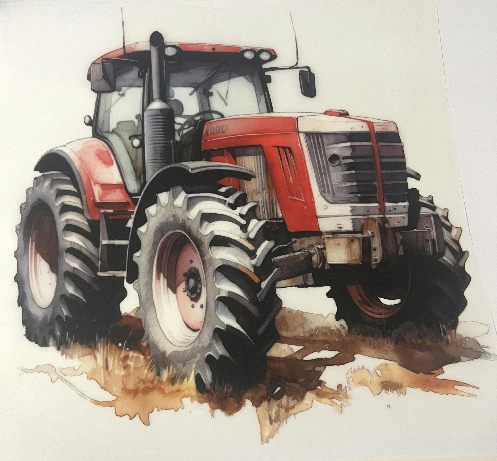 Strykemerke rød traktor medium