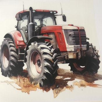 Strykemerke rød traktor medium