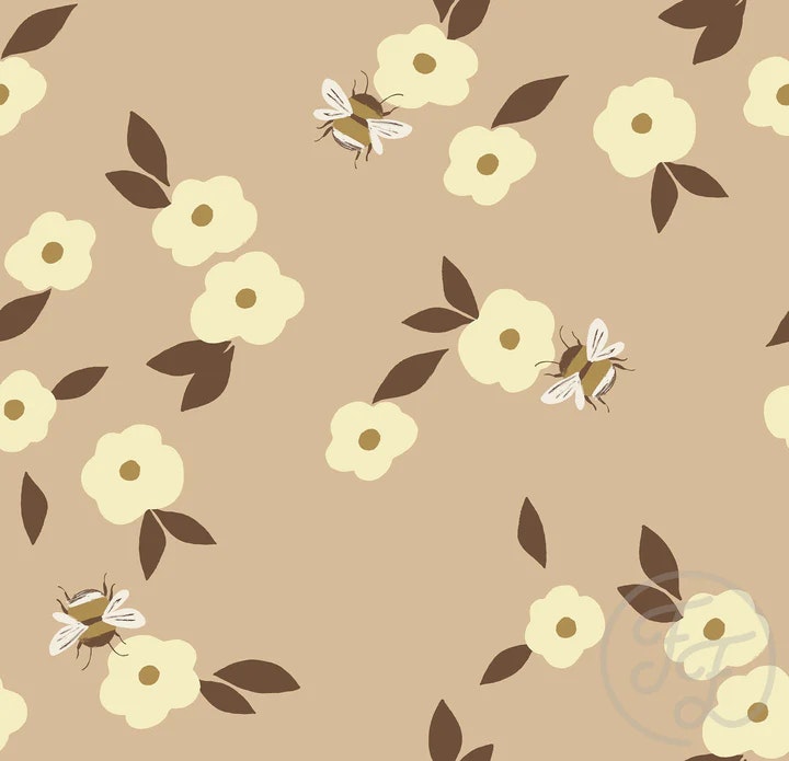OD- Bees and Flowers Taupe