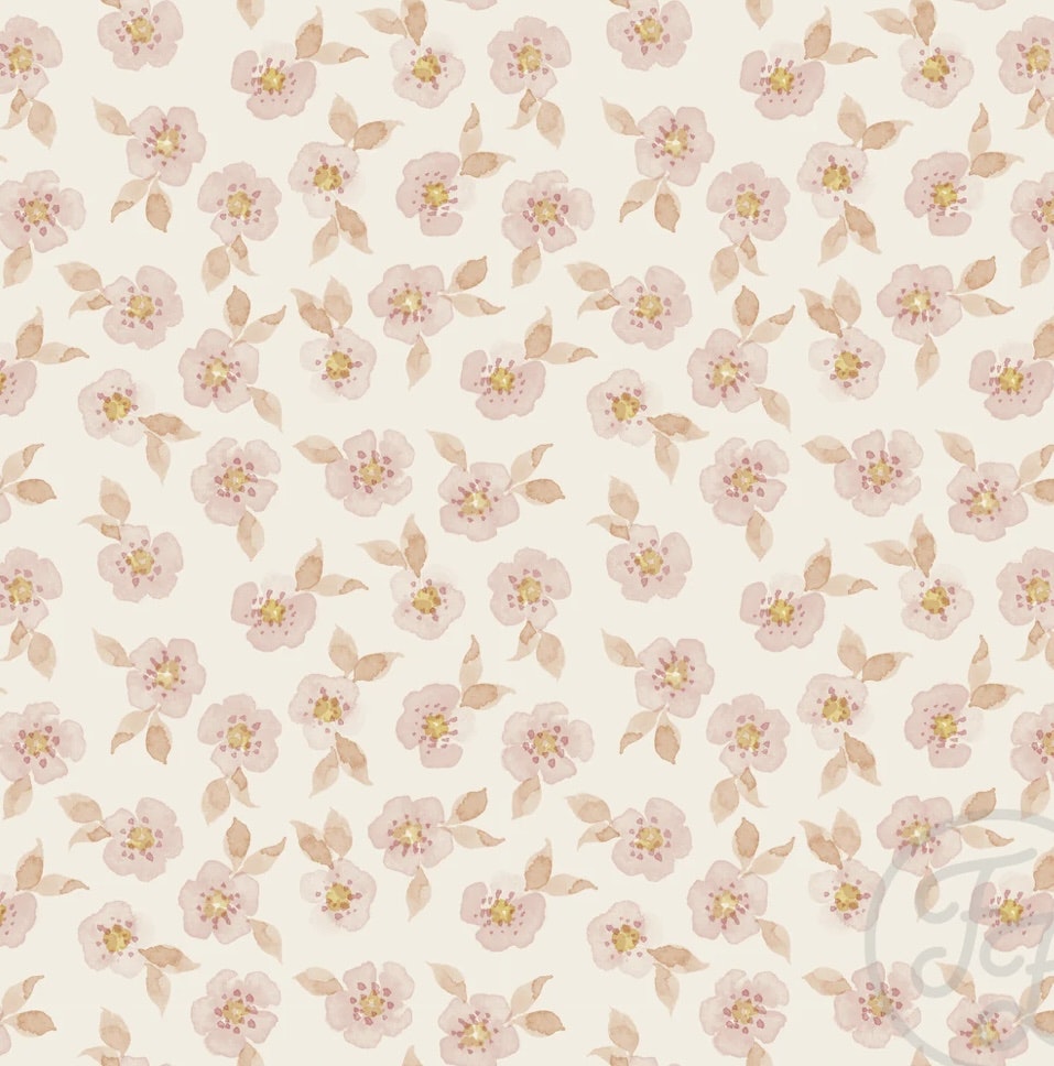 Jersey Rose Hip Flowers Pink