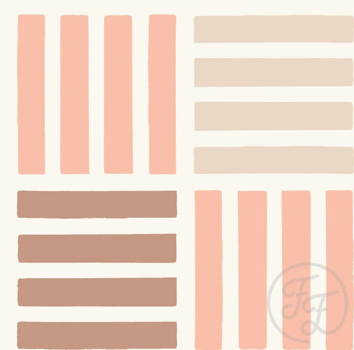 OD- Marine Striped Check Peach Pink Creme