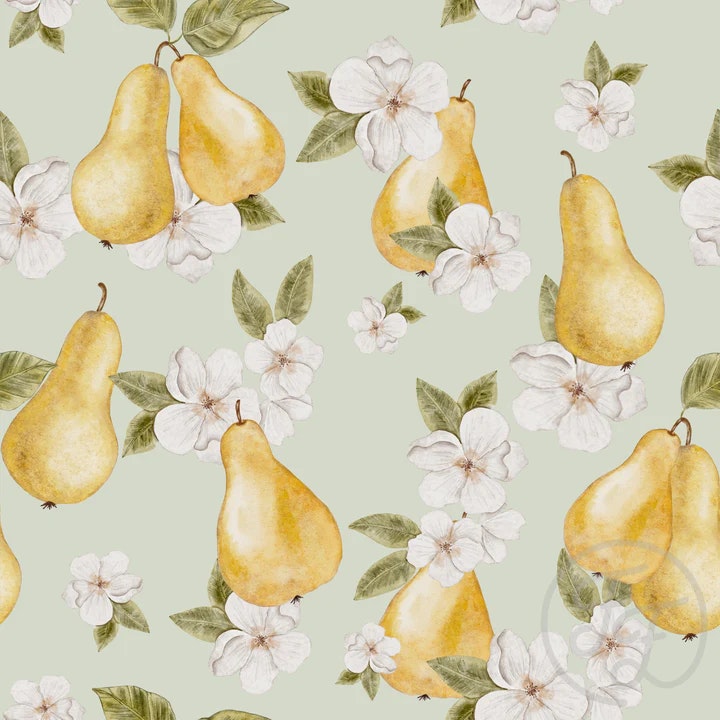 OD- Flowery Pears Green