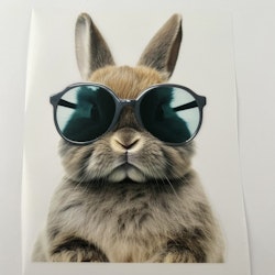 SM kul kanin med solbriller liten