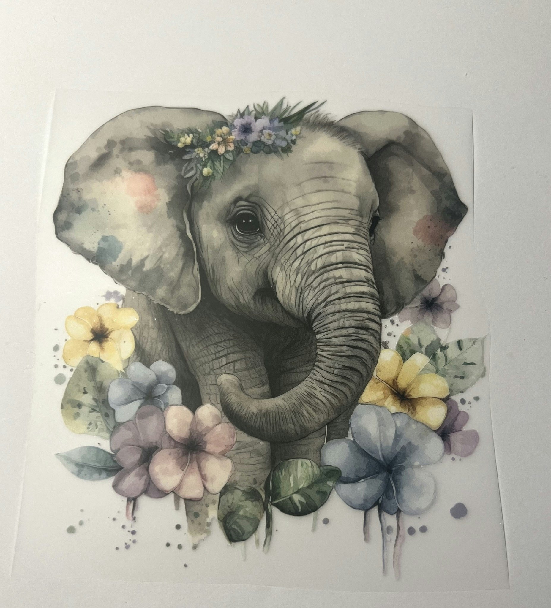 SM elefant i blomster stor