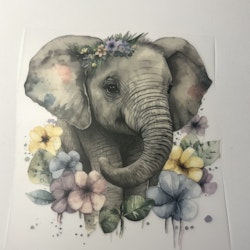 SM elefant i blomster stor