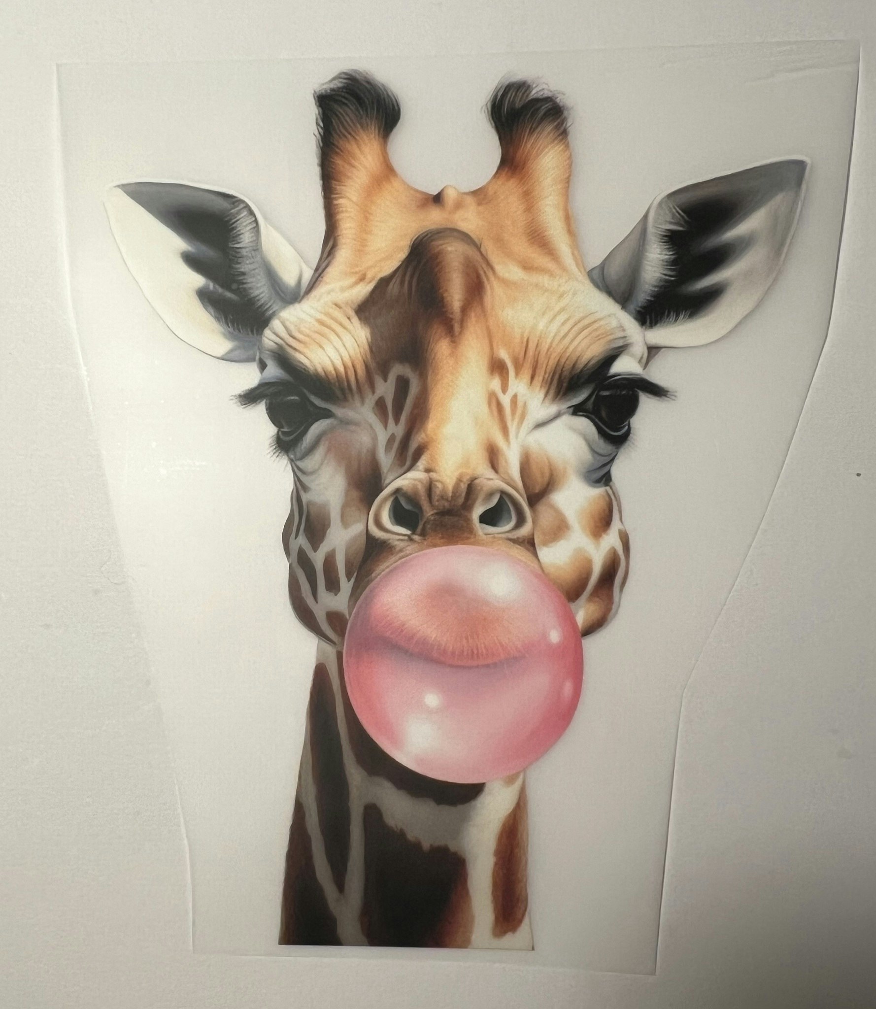 SM giraff med rosa tyggis