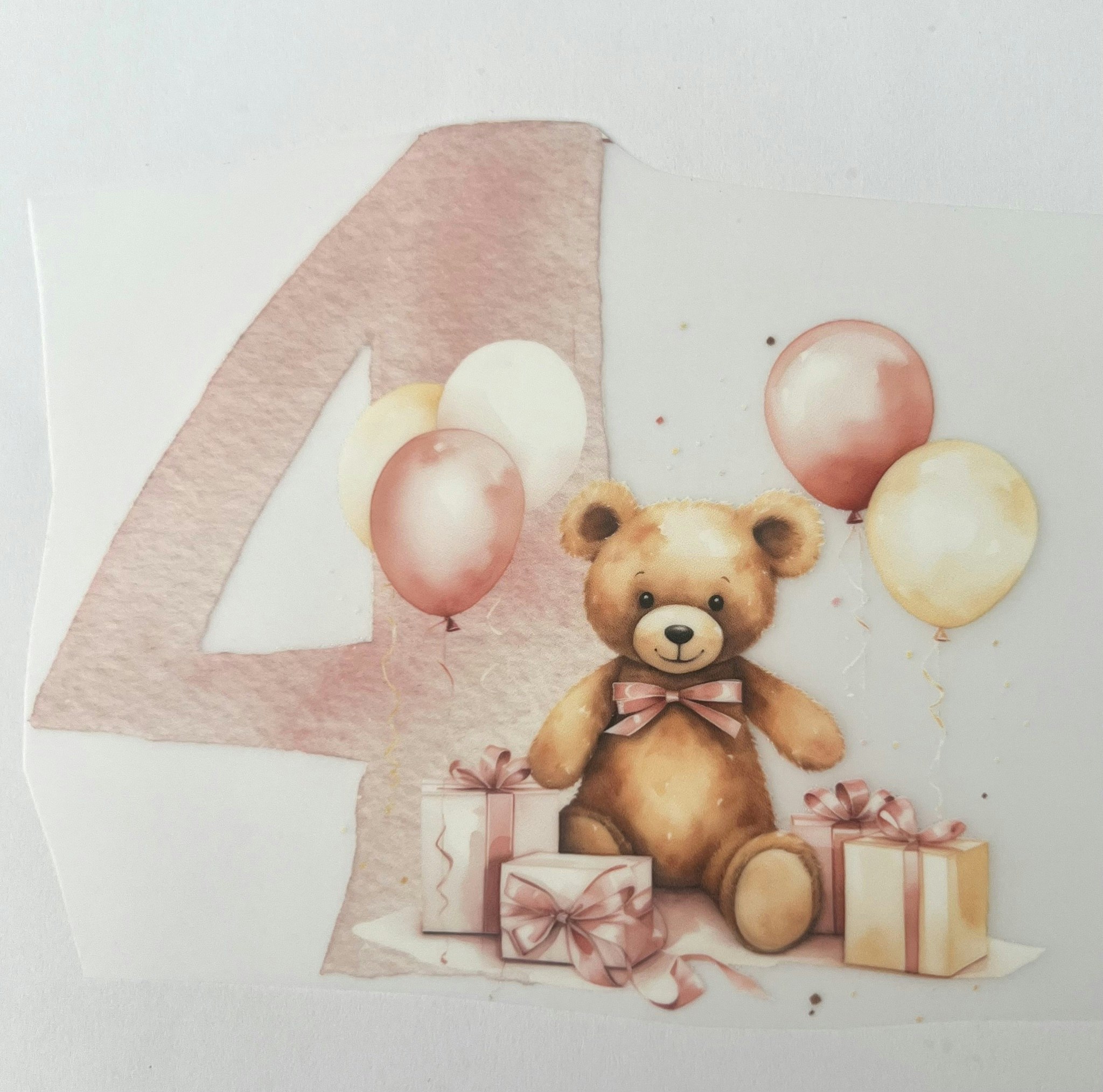 SM bamse med ballonger 4 år