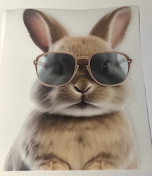 SM kul kanin med lysebrune briller stor