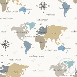 OD- World Map Cold Offwhite