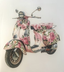 Rosa scooter m blomster