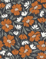OD- Fallen Blooms Charcoal Grey Orange