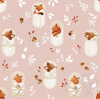 Woodland babies pink ribbjersey