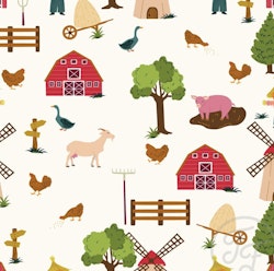 Rustic farmhouse in white ribbjersey