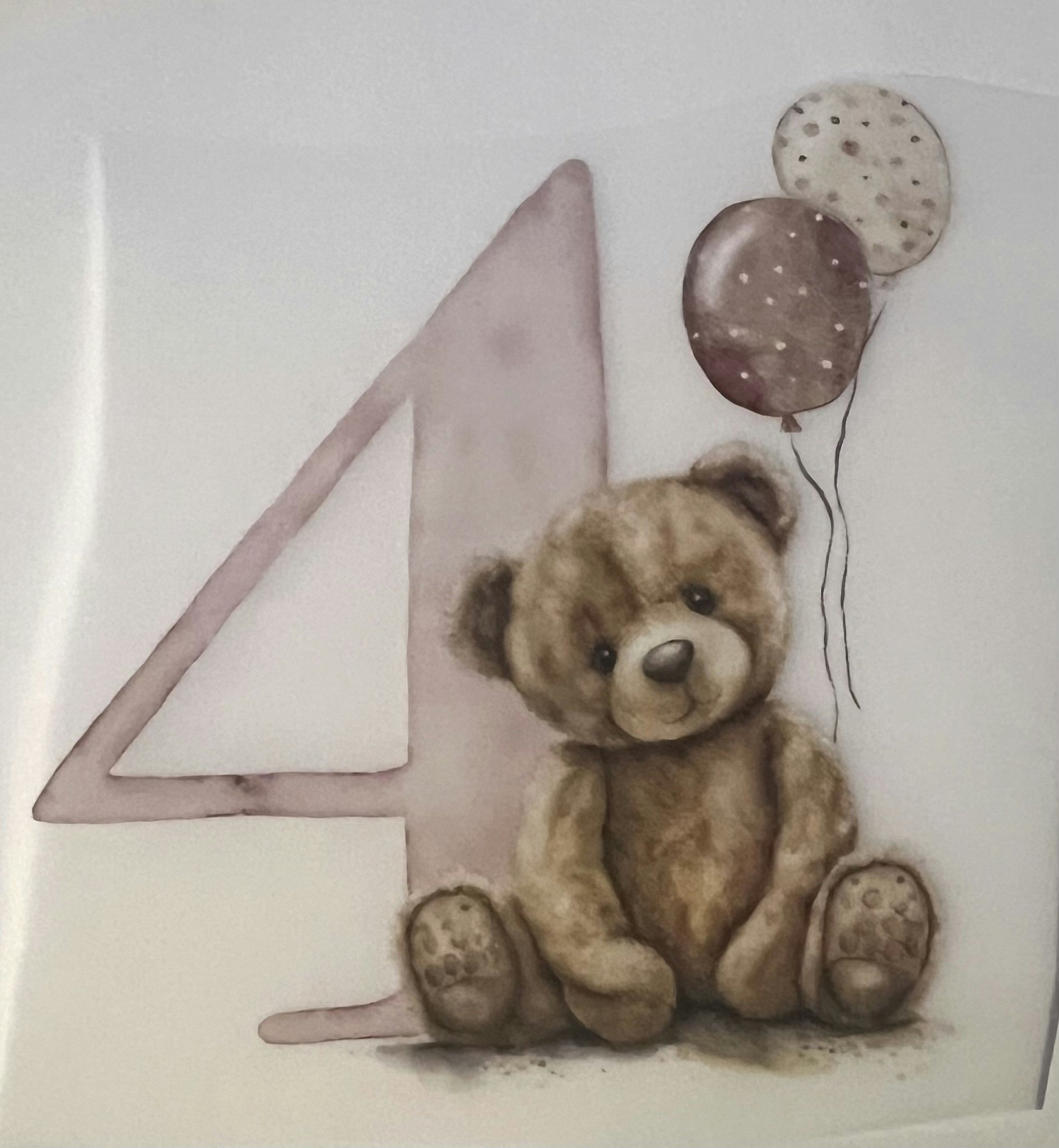 DTF brun bamse 4 år bursdag