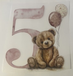 DTF brun bamse 5 år bursdag