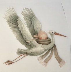 Stork med baby nr 2 DTF