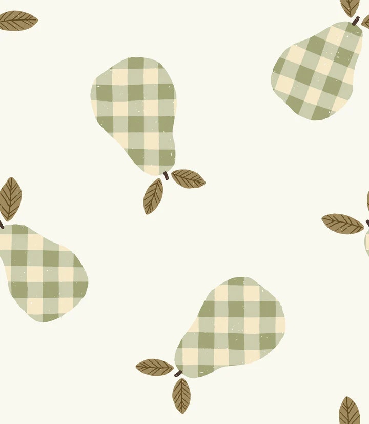 OD- Gingham Pears Green Large