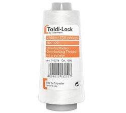 Toldilock overlocktråd hvit 1005
