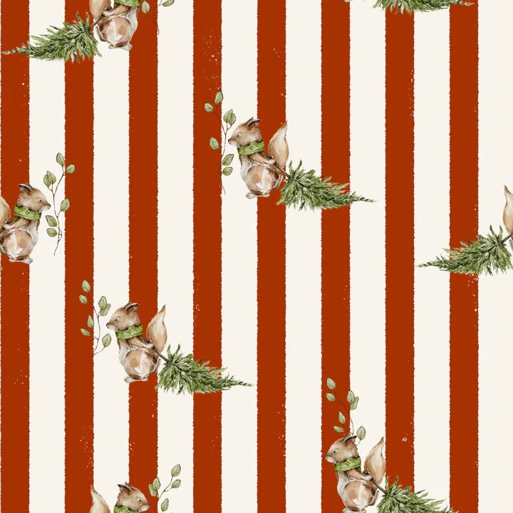 OD- Red Stripes Squirrels with trees