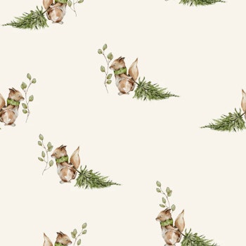 OD- Squirrel with trees Offwhite