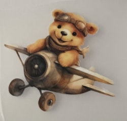 DTF søt bamse i fly