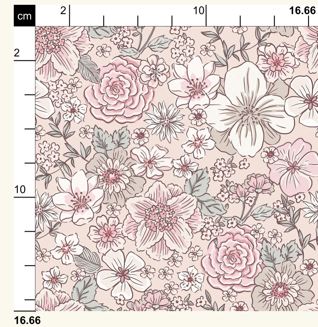 OD- Retro Flowers Light Pink