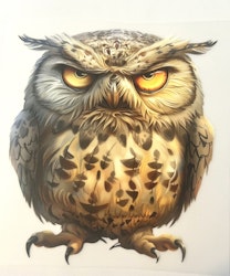DTF grumpy ugle brun