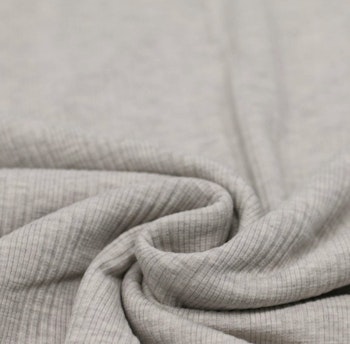 Iregulær ribbjersey beige melange