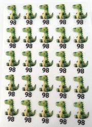 DTF størrelsesmerke dino 98