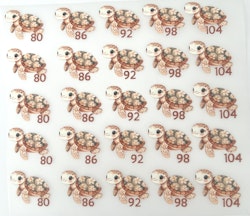 Størrelsesmerke skilpadde 80-104