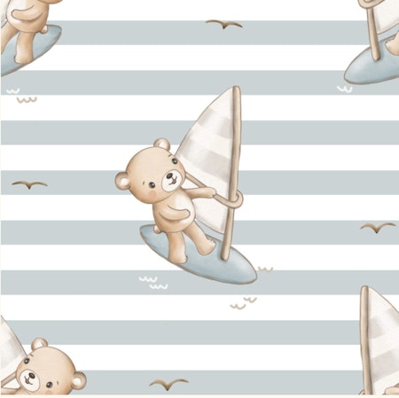 Jersey bear on windsurf stripes sky