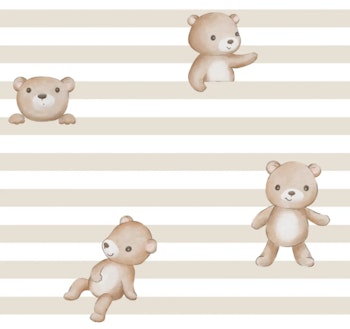 Ben teddy beige stripes Ribbjersey
