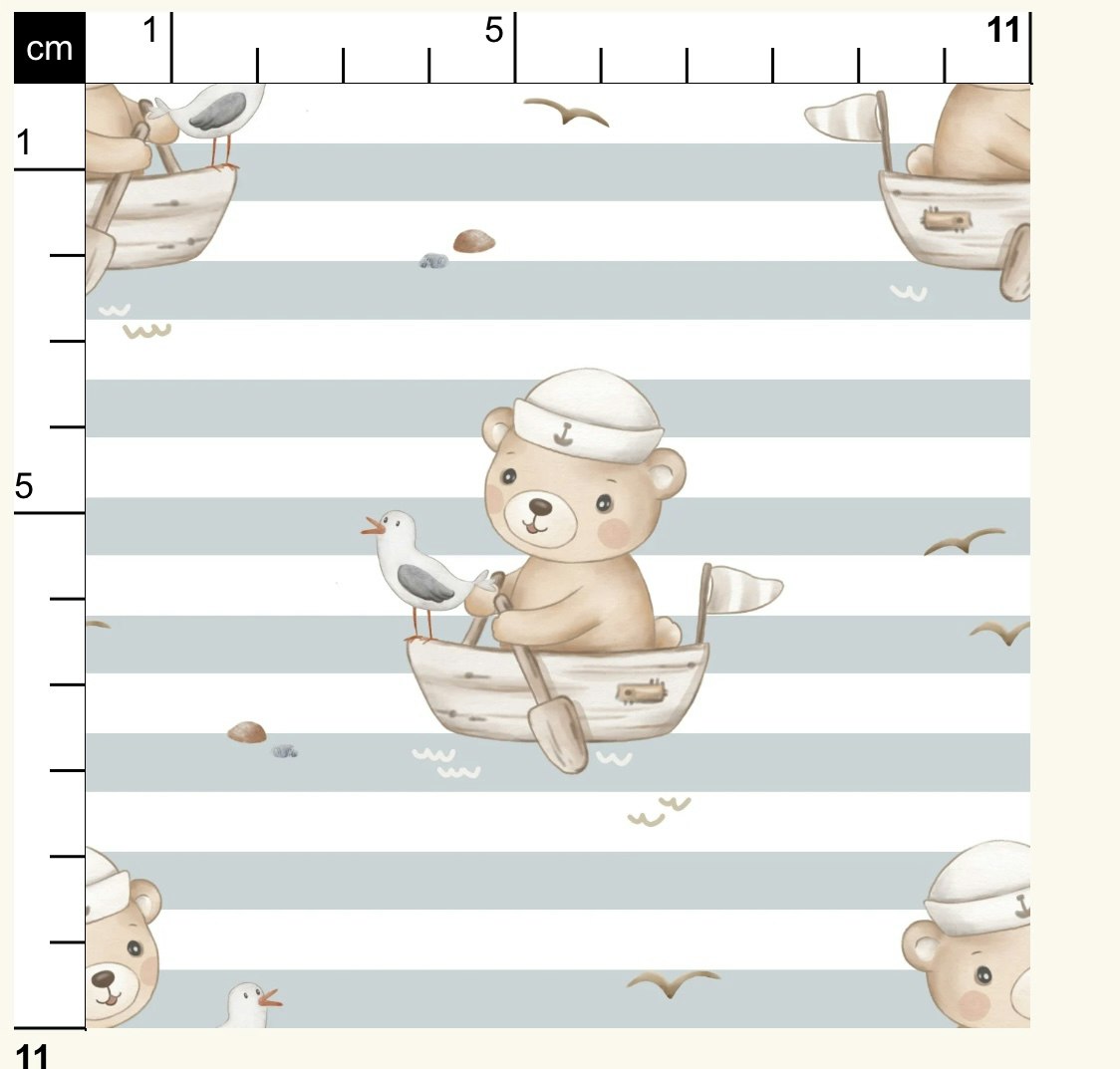 OD- Bear on Boat Sky Stripes