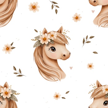 Hestehode med blomster jersey