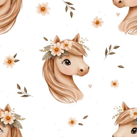 Hestehode med blomster jersey
